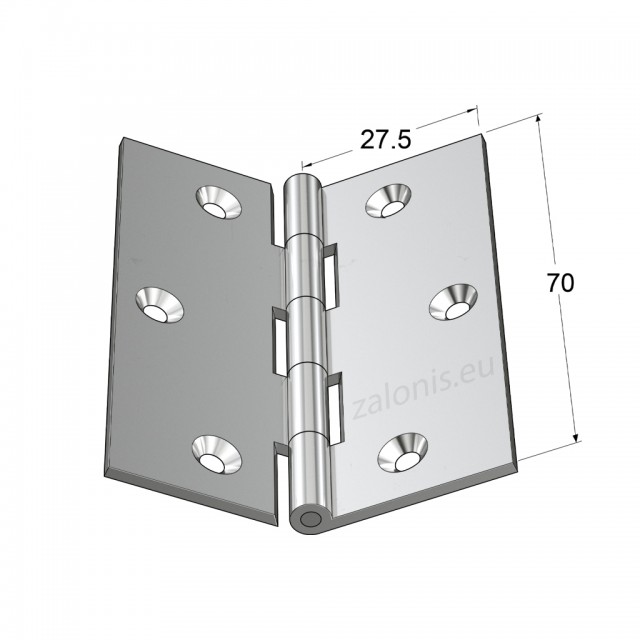 NICKEL PLATED BRASS FLAT HINGE 70x55 ITALY